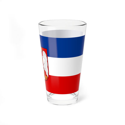 Flag of Serbia and Montenegro with coat of arms (Yugoslavia) Pint Glass 16oz