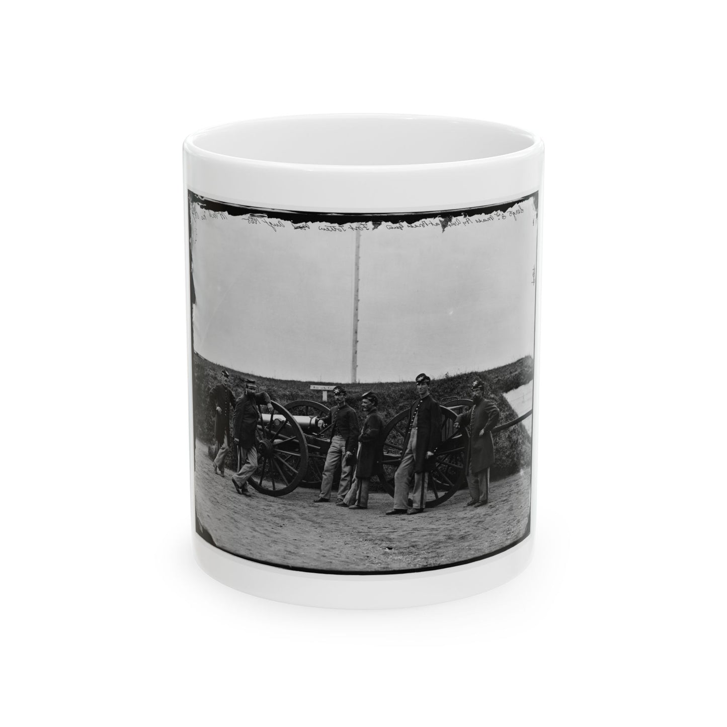 District Of Columbia. Sergeants Of 3d Massachusetts Heavy Artillery, With Gun And Caisson At Fort Totten (U.S. Civil War) White Coffee Mug