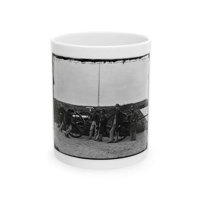 District Of Columbia. Sergeants Of 3d Massachusetts Heavy Artillery, With Gun And Caisson At Fort Totten (U.S. Civil War) White Coffee Mug