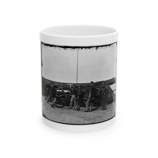 District Of Columbia. Sergeants Of 3d Massachusetts Heavy Artillery, With Gun And Caisson At Fort Totten (U.S. Civil War) White Coffee Mug