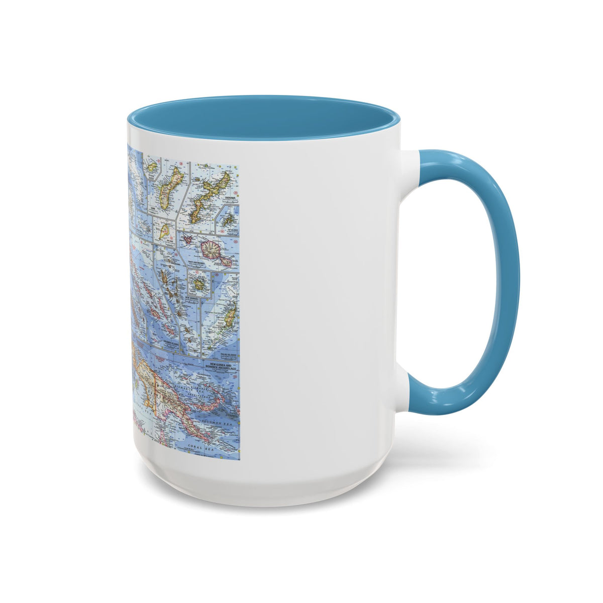 New Zealand, New Guinea (1962) (Map) Accent Coffee Mug