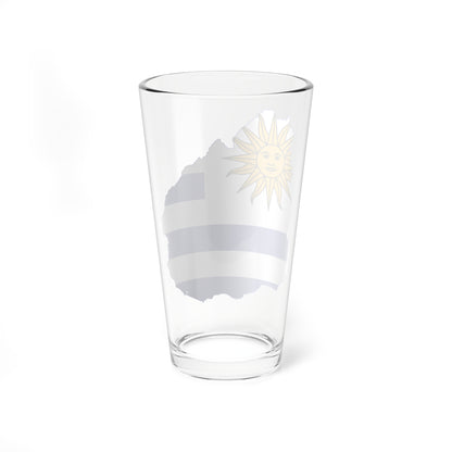 Flag-map of Uruguay (Uruguay) Pint Glass 16oz