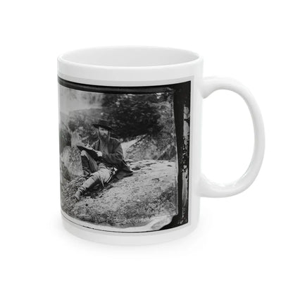 Gettysburg, Pa. Alfred R. Waud, Artist Of Harper's Weekly, Sketching On Battlefield (U.S. Civil War) White Coffee Mug-Go Mug Yourself