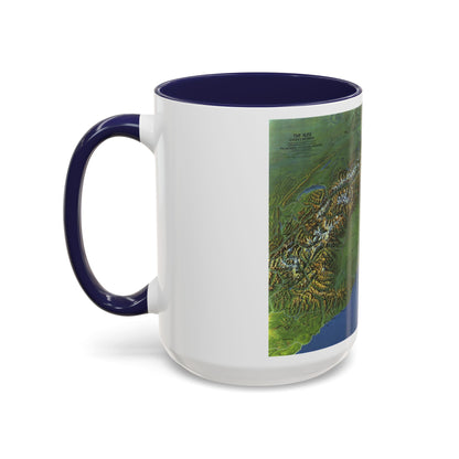 Alps, The - Europe's Backbone (1965) (Map) Accent Coffee Mug