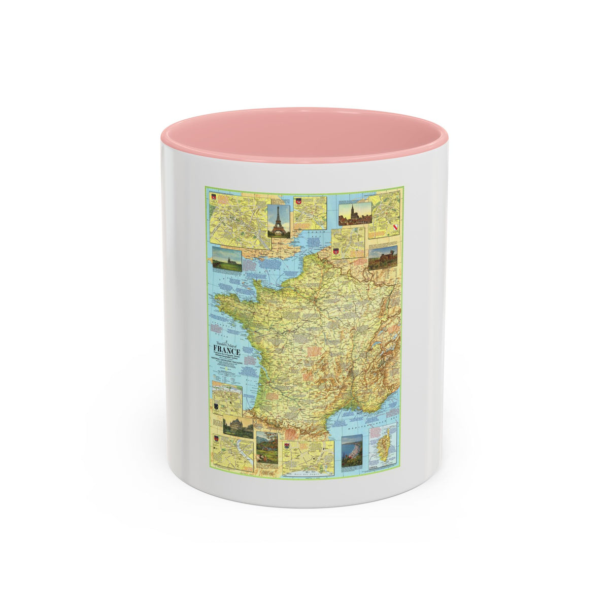 France - A Traveller's Map 1 (1971) (Map) Accent Coffee Mug