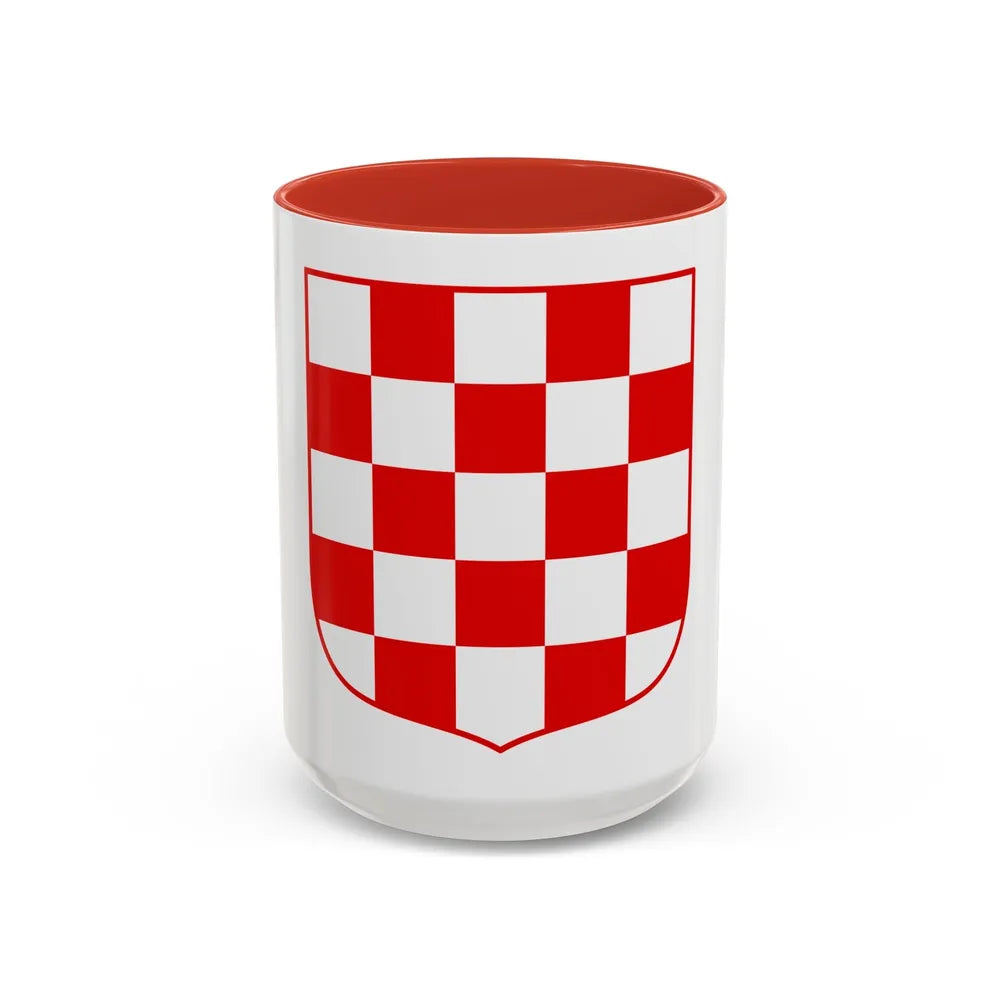 Coat of arms of Croatia (white chequy) - Accent Coffee Mug-15oz-Red-Go Mug Yourself