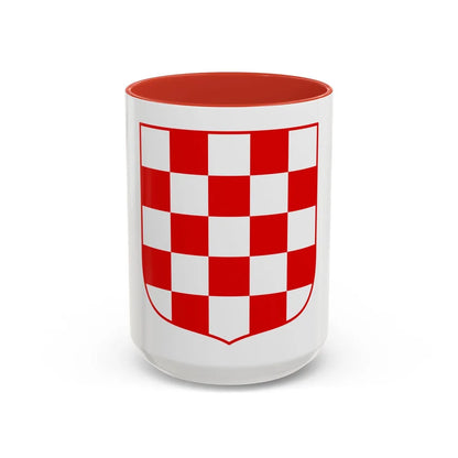 Coat of arms of Croatia (white chequy) - Accent Coffee Mug-15oz-Red-Go Mug Yourself