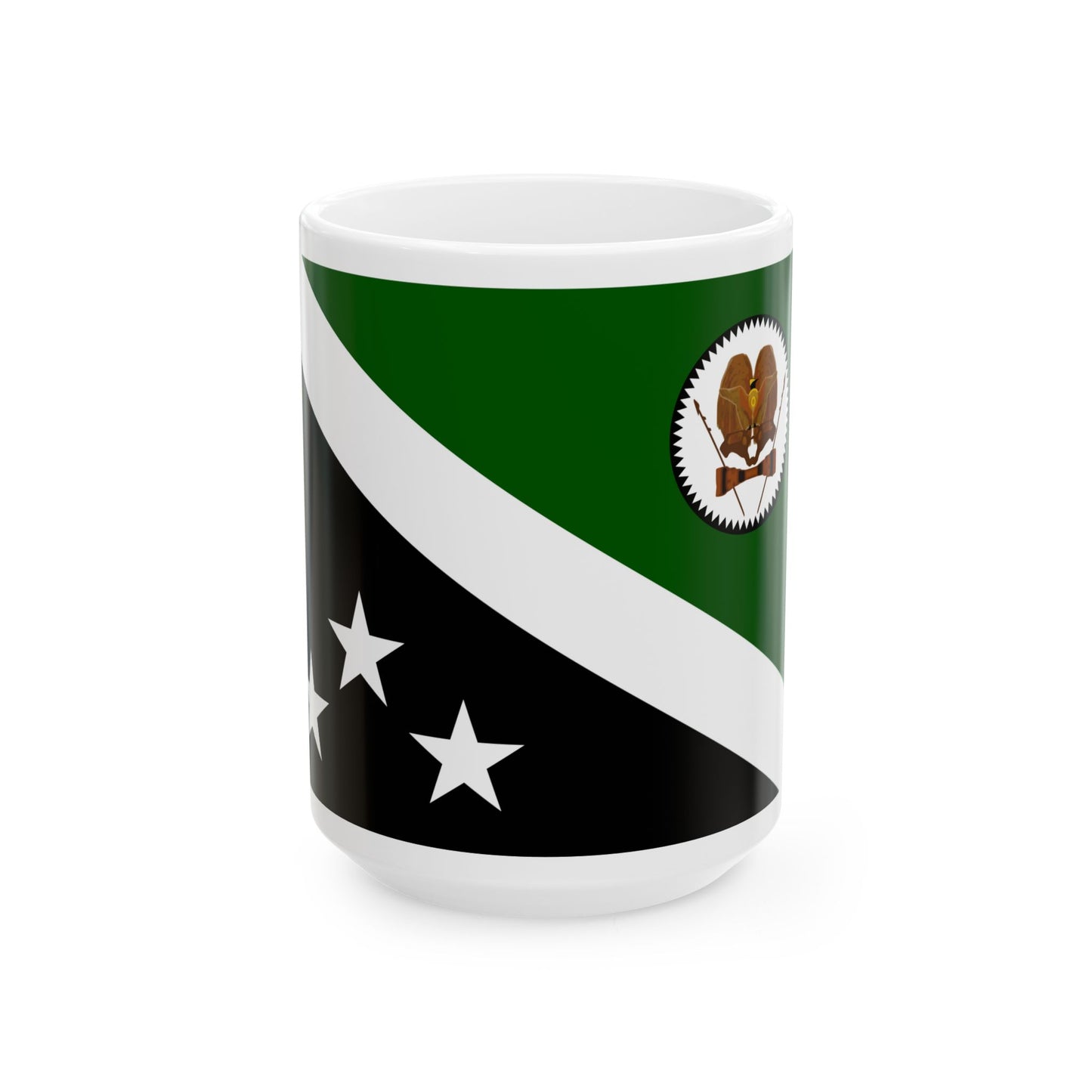 Flag of Western Highlands Papa New Guinea - White Coffee Mug-15oz-Go Mug Yourself