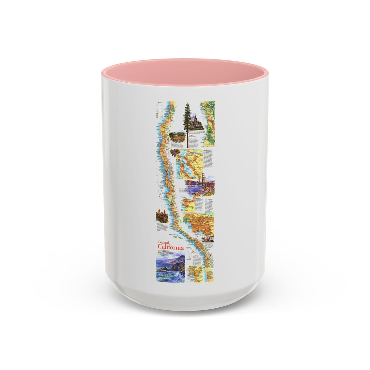 USA - Coastal California (1993) (Map) Accent Coffee Mug