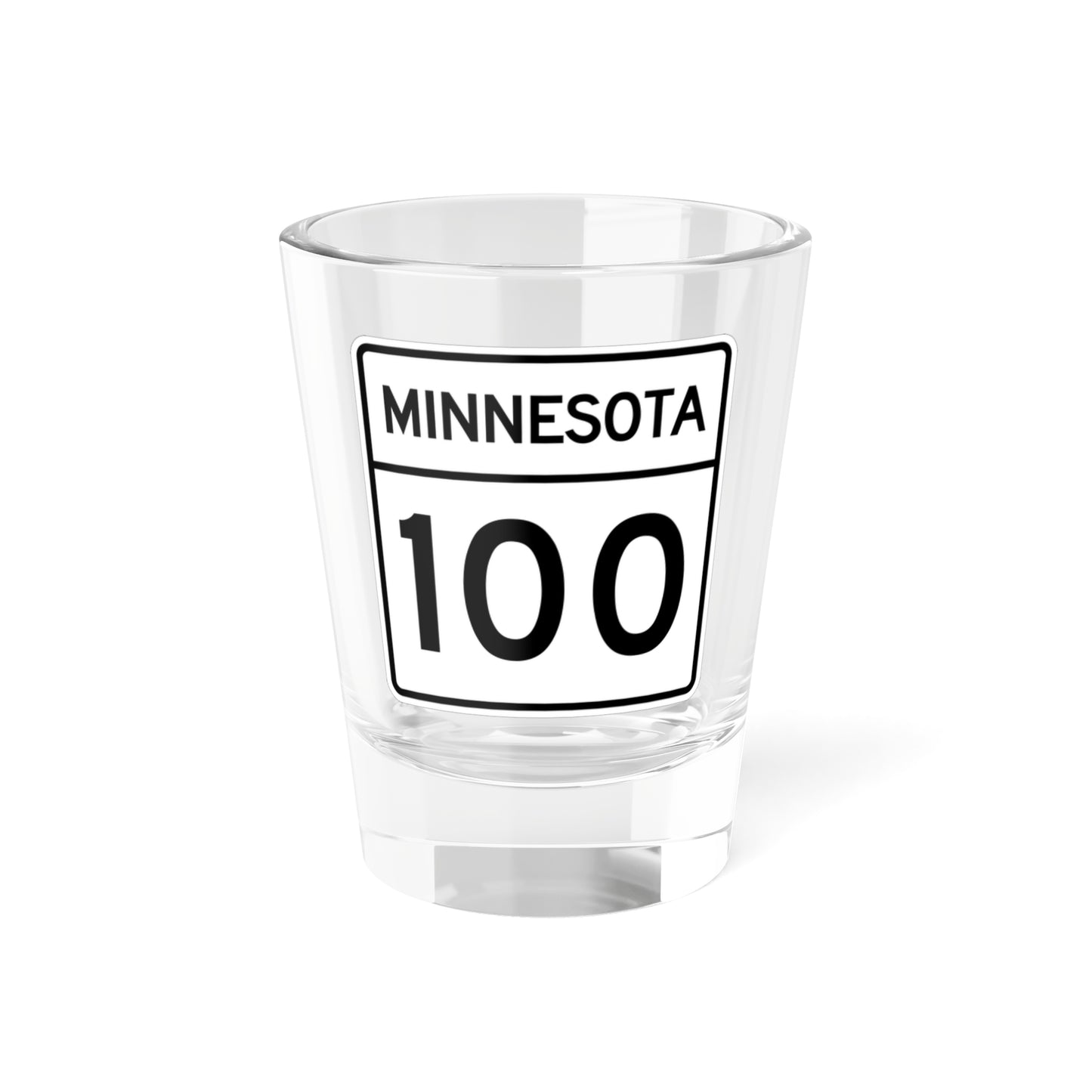 MN-100 1948 (Minnesota) (Road Sign) Shot Glass 1.5oz