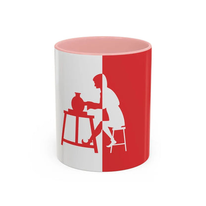 Flag of Horningsea UK - Accent Coffee Mug-11oz-Pink-Go Mug Yourself