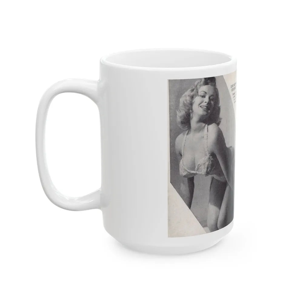 Norma Sykes #137 - 66 PHOTOGRAPHS OF Sabrina U.K. Pocket Mag. Pages 4 & 5 (Vintage Female Icon) White Coffee Mug-Go Mug Yourself