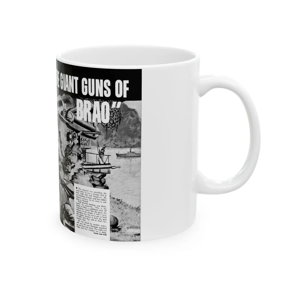 Find And Destroy The Giant Guns Of Brao, Action For Men, March 1965-03 - White Coffee Mug-Go Mug Yourself