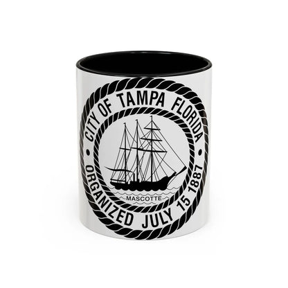 Seal of Tampa Florida - Accent Coffee Mug-11oz-Black-Go Mug Yourself