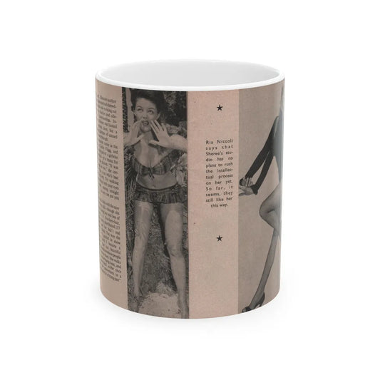 Sheree North #151 - Pages 8 & 9 from 66 PHOTOGRAPHS OF Sheree NORTH U.K. Pocket Mag. (Vintage Female Icon) White Coffee Mug-11oz-Go Mug Yourself