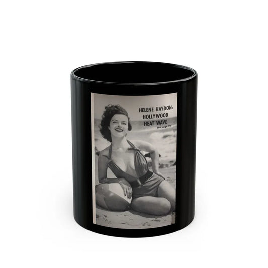 Helene Hayden #04 - Reverse side of cover 1 B&W Photo from EYE Digest Mag. Nov. '53 (Vintage Female Icon) Black Coffee Mug-11oz-Go Mug Yourself