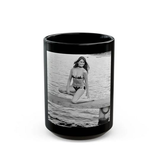 Caroline Munro #352 (Vintage Female Icon) Black Coffee Mug-15oz-Go Mug Yourself