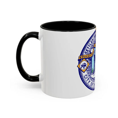 Seal of Brockton Massachusetts - Accent Coffee Mug-Go Mug Yourself