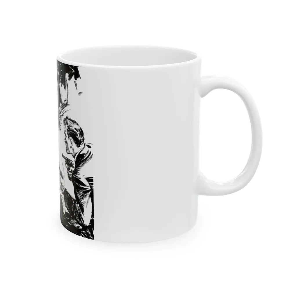 Crime pulp illustration - White Coffee Mug-Go Mug Yourself