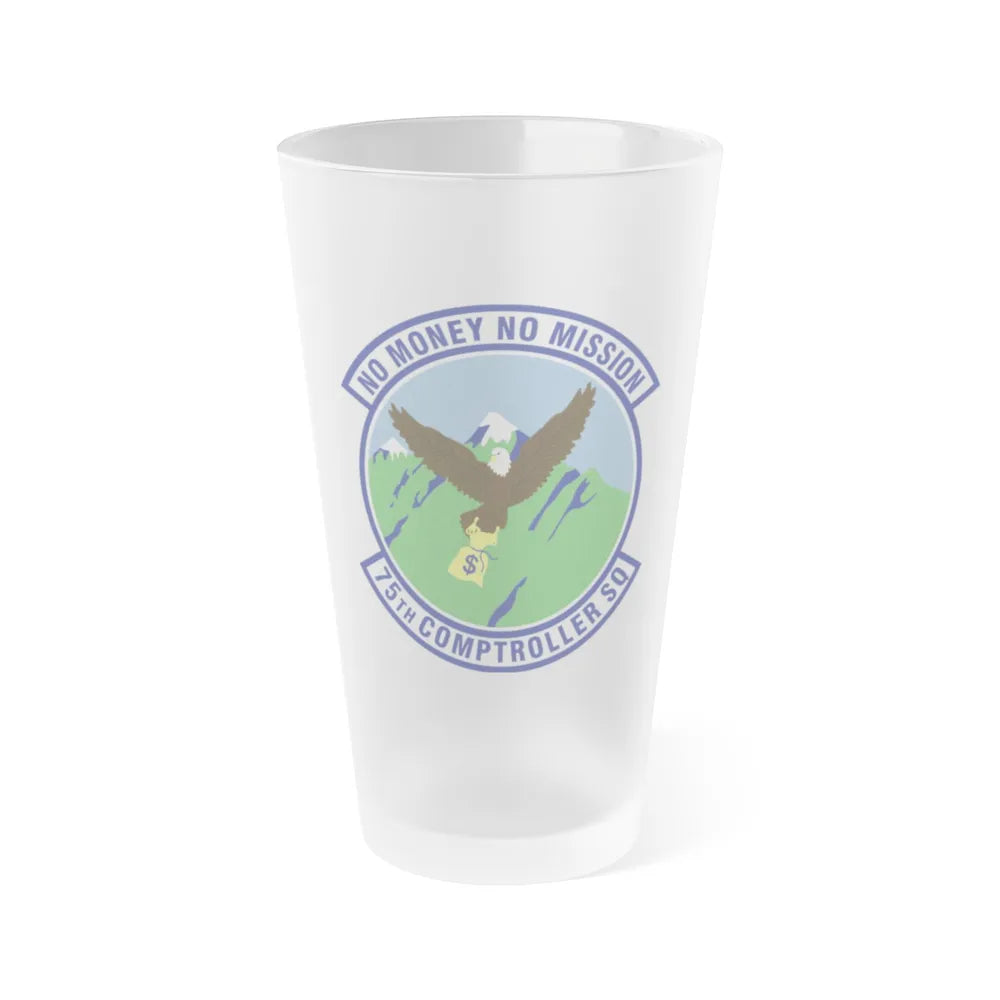 75th Comptroller Squadron (U.S. Air Force) Frosted Pint Glass 16oz-Go Mug Yourself