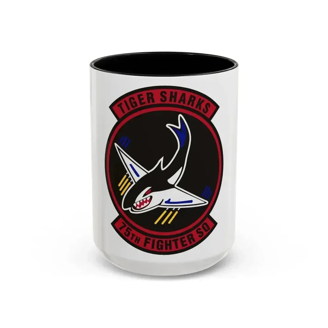 75th Fighter Squadron (U.S. Air Force) Accent Coffee Mug 15oz Black - Go Mug Yourself