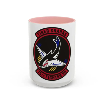75th Fighter Squadron (U.S. Air Force) Accent Coffee Mug 15oz Pink - Go Mug Yourself
