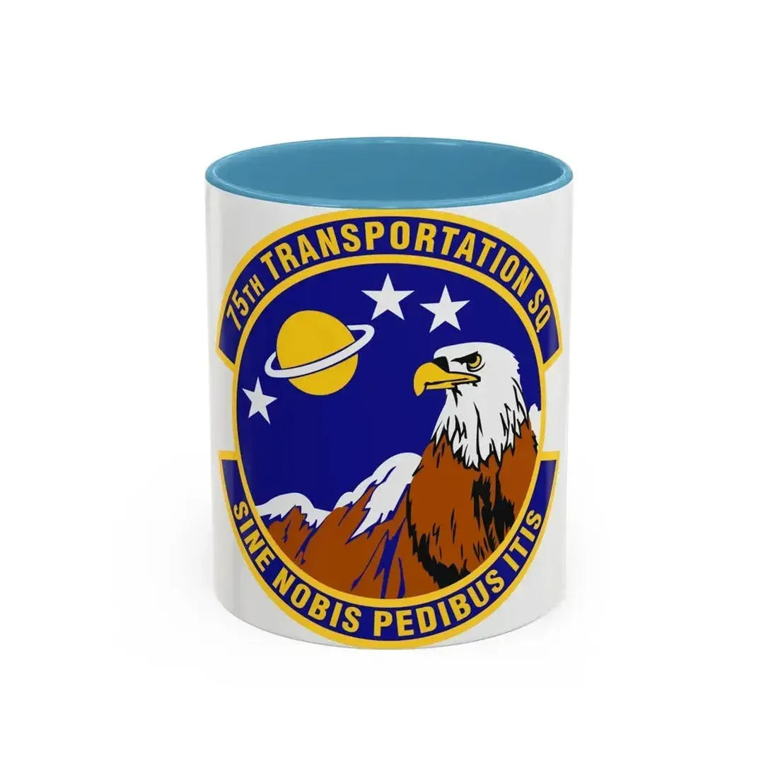 75th Transportation Squadron (U.S. Air Force) Accent Coffee Mug 11oz Light Blue - Go Mug Yourself