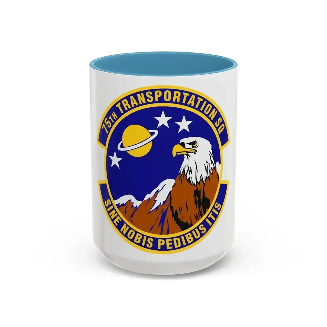 75th Transportation Squadron (U.S. Air Force) Accent Coffee Mug 15oz Light Blue - Go Mug Yourself