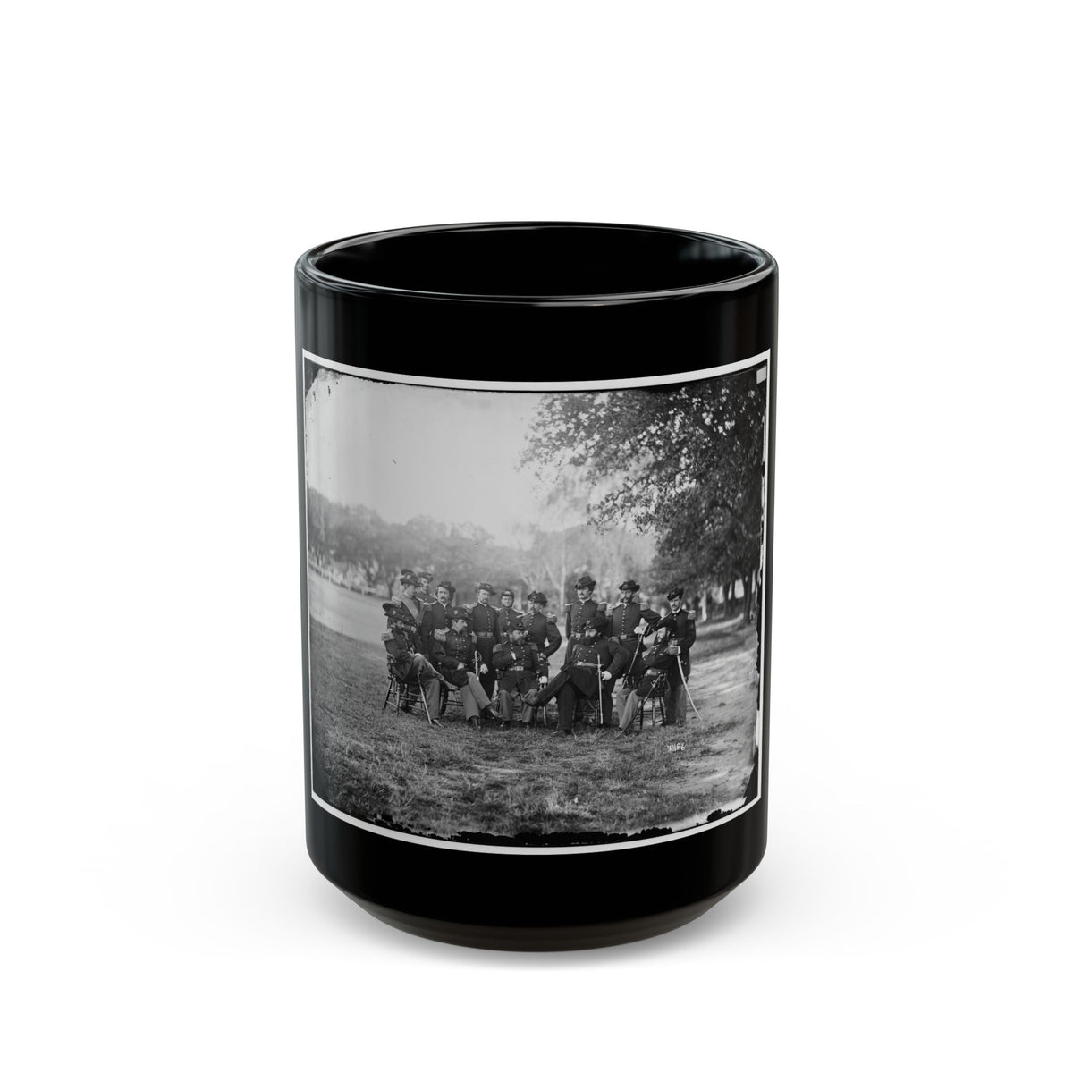Fort Monroe, Va. Officers Of 3d Pennsylvania Heavy Artillery (U.S. Civil War) Black Coffee Mug