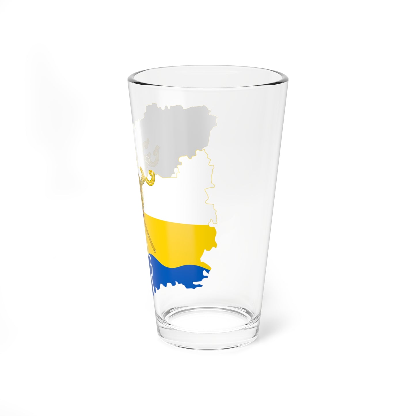 Flag-map of Mykolaiv Oblast (Ukraine) Pint Glass 16oz