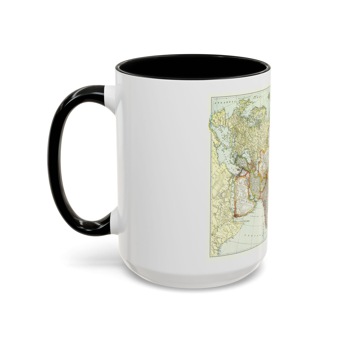 Asia and Adjoining Europe (1921) (Map) Accent Coffee Mug