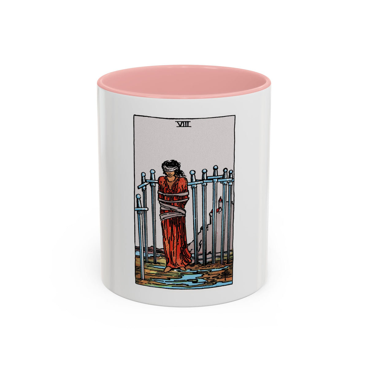 The 8 of Swords (Tarot Card) Accent Coffee Mug