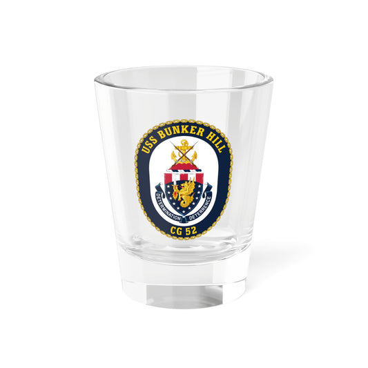 USS Bunker Hill CG 52 Crest (U.S. Navy) Shot Glass 1.5oz