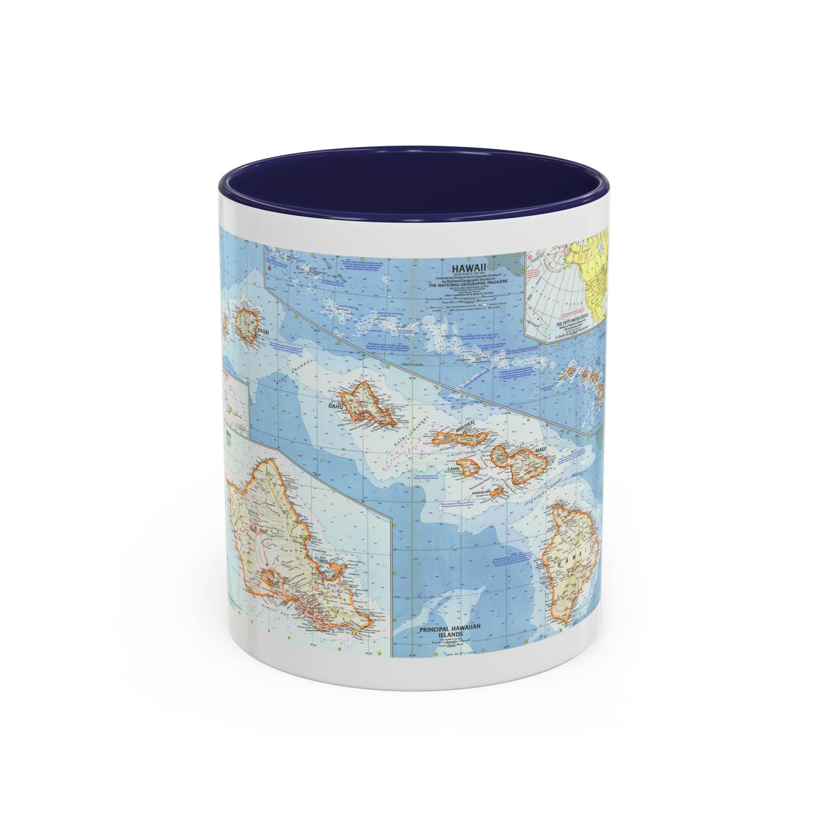 USA - Hawaii (1960) (Map) Accent Coffee Mug