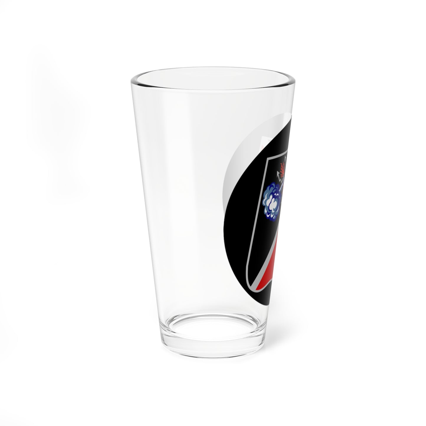 Emblem for the 1-V-GHR (Denmark) (Coat of Arms) Pint Glass 16oz