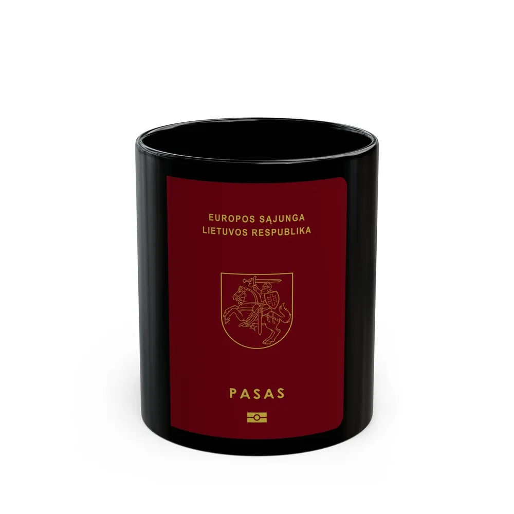 Lithuanian Passport - Black Coffee Mug-11oz-Go Mug Yourself