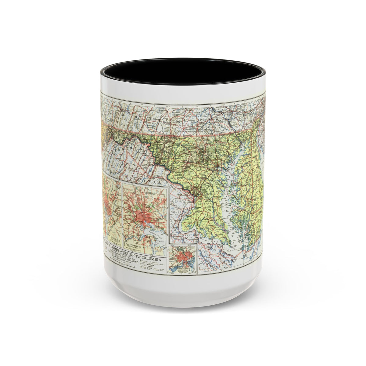 USA - Maryland, Delaware (1927) (Map) Accent Coffee Mug