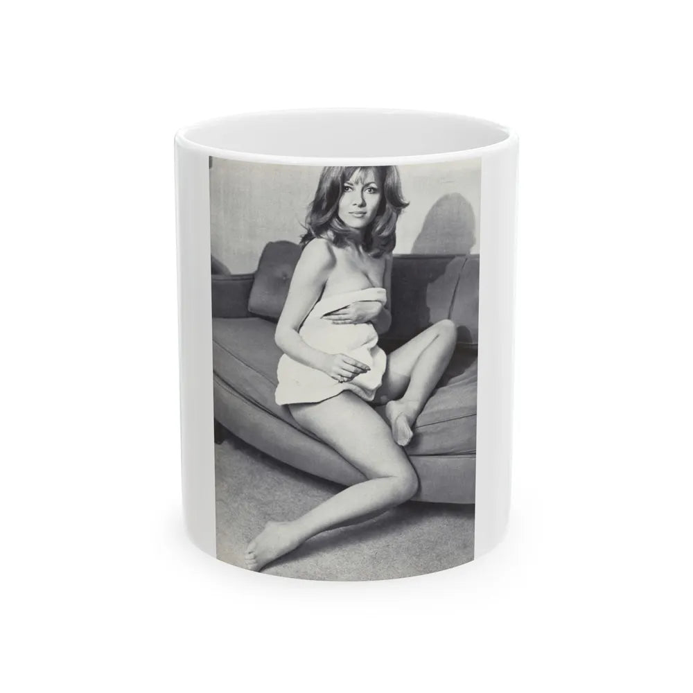 Ingrid Pitt #84 (Vintage Female Icon) White Coffee Mug-11oz-Go Mug Yourself