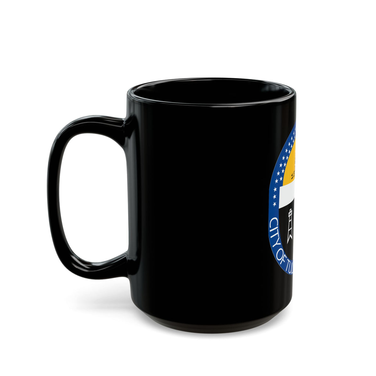 Seal of Tulsa Oklahoma - Black Coffee Mug