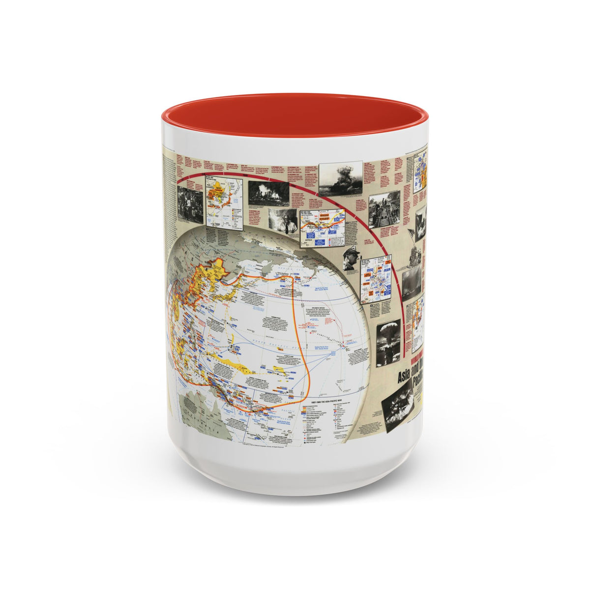 World War II- Asia and the Pacific (1991) (Map) Accent Coffee Mug