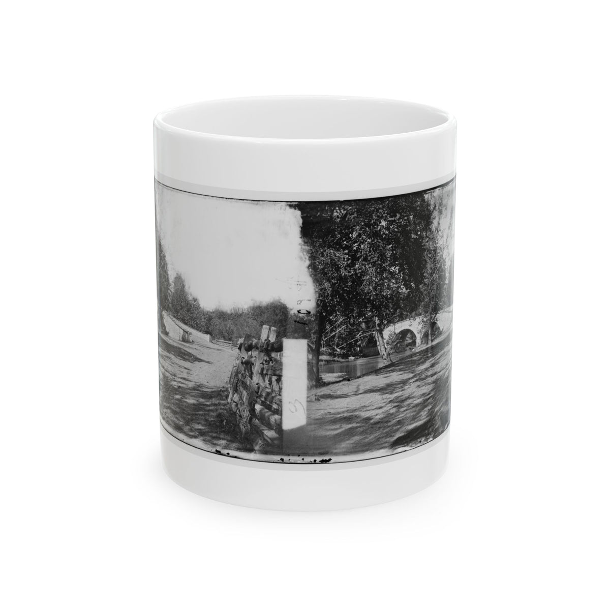 Antietam, Maryland. Burnside Bridge From The Southeast (U.S. Civil War) White Coffee Mug