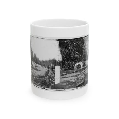 Antietam, Maryland. Burnside Bridge From The Southeast (U.S. Civil War) White Coffee Mug