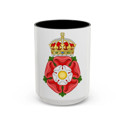 Tudor Rose, royally crowned - Accent Coffee Mug-15oz-Black-Go Mug Yourself