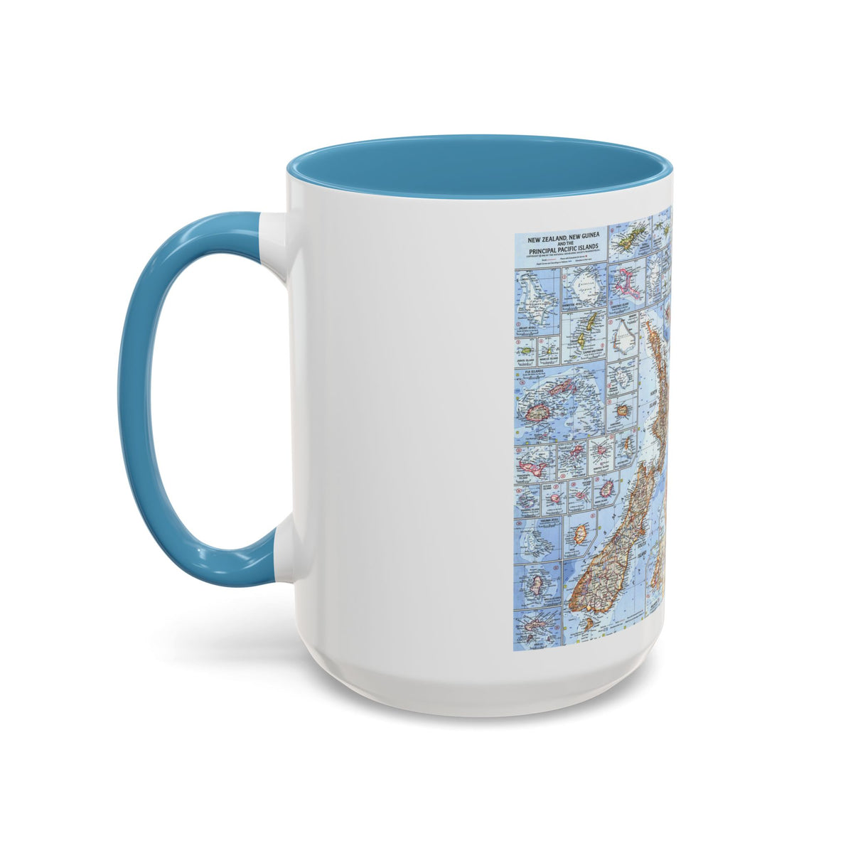 New Zealand, New Guinea (1962) (Map) Accent Coffee Mug