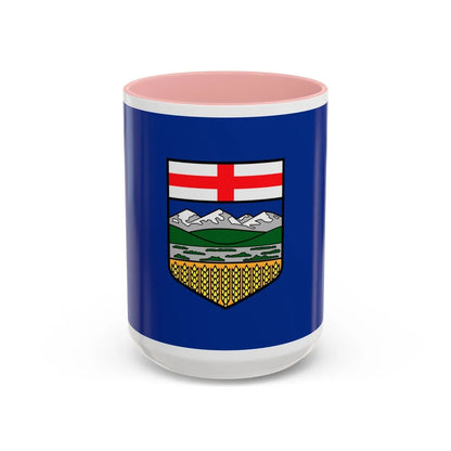 Flag of Alberta Canada - Accent Coffee Mug-15oz-Pink-Go Mug Yourself