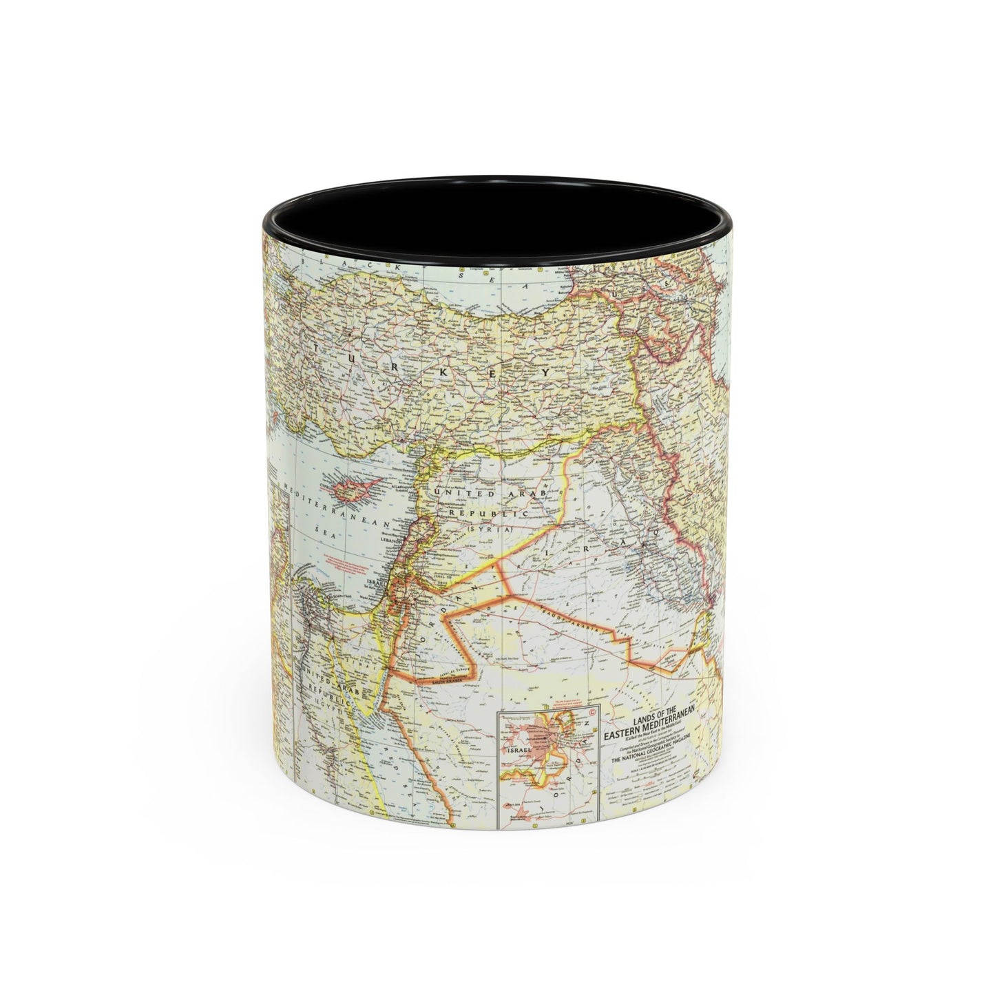 Middle East - The Eastern Mediterranean (1959) (Map) Accent Coffee Mug