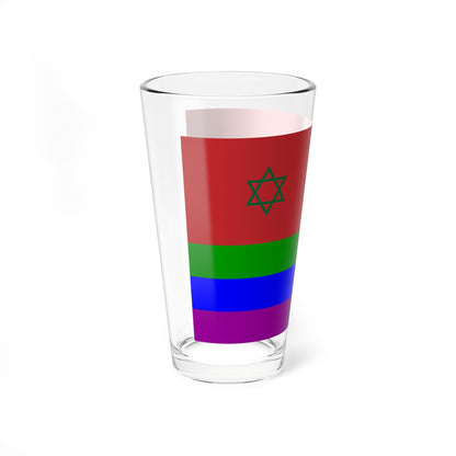 Morocco Rainbow Flag hexagram (Morocco) Pint Glass 16oz