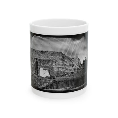Morris Island, South Carolina. The  Marsh Battery  Or  Swamp Angel  After The Explosion, August 22, 1863 (U.S. Civil War) White Coffee Mug