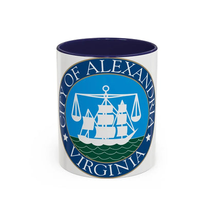 Seal of Alexandria Virginia - Accent Coffee Mug-11oz-Navy-Go Mug Yourself