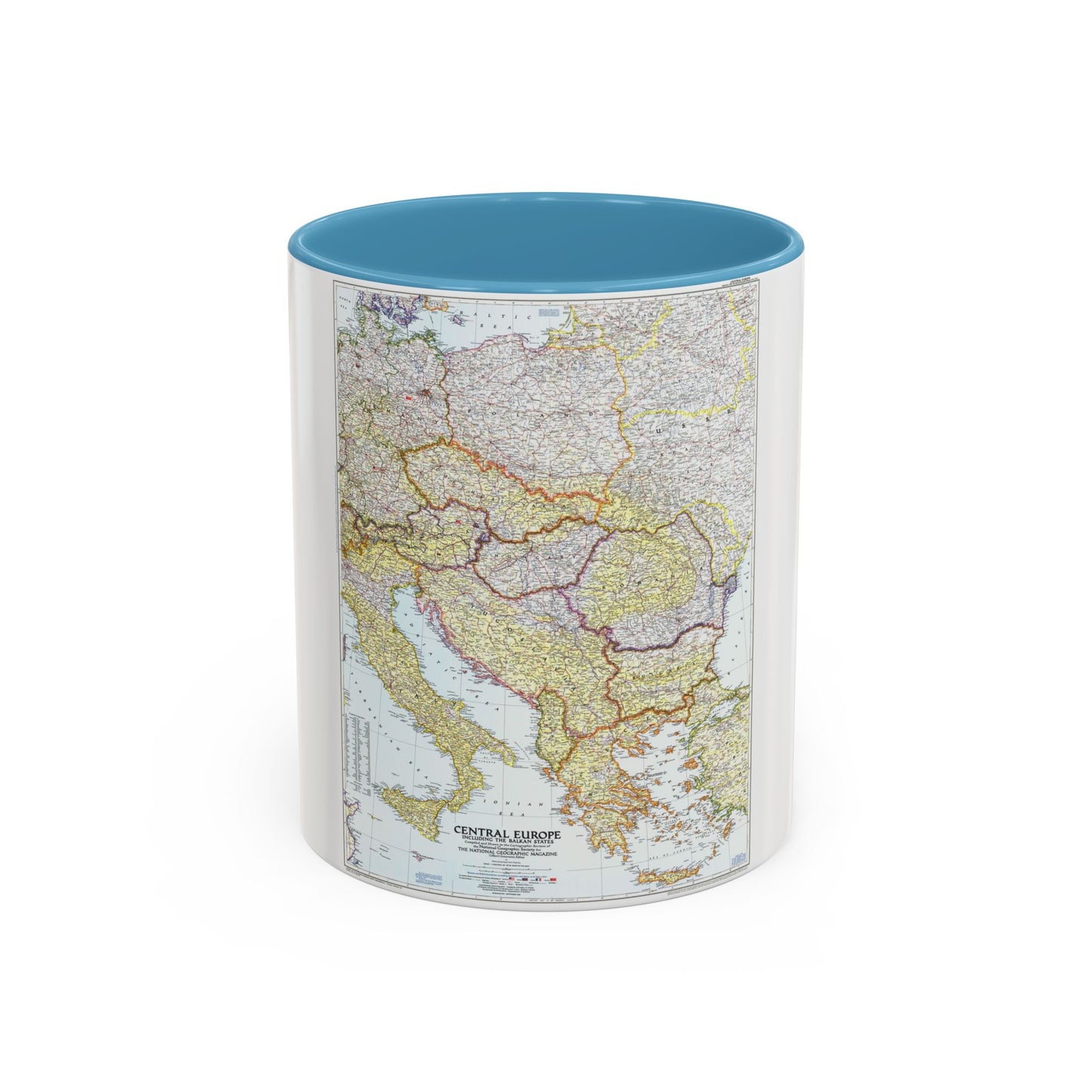 Europe - Central & the Balkan States (1951) (Map) Accent Coffee Mug